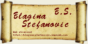 Blagina Stefanović vizit kartica